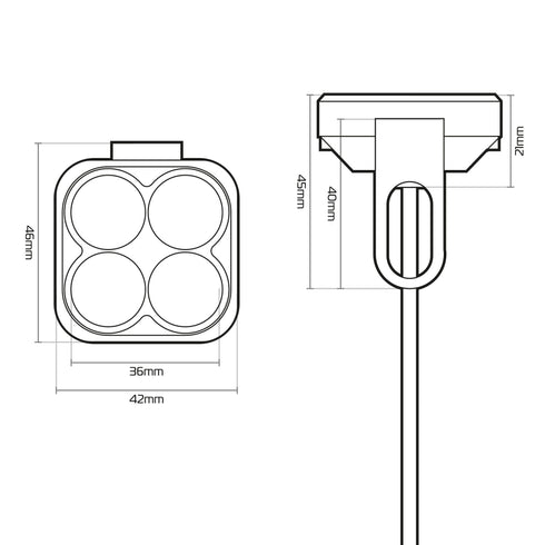 Oxford Motorcycle Cube Light with Stainless Steel Brackets